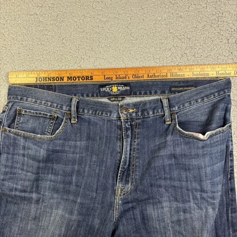 Lucky Brand 429 Classic Straight Jeans Men's Sz 40x32 Vintage Stretch dark Wash